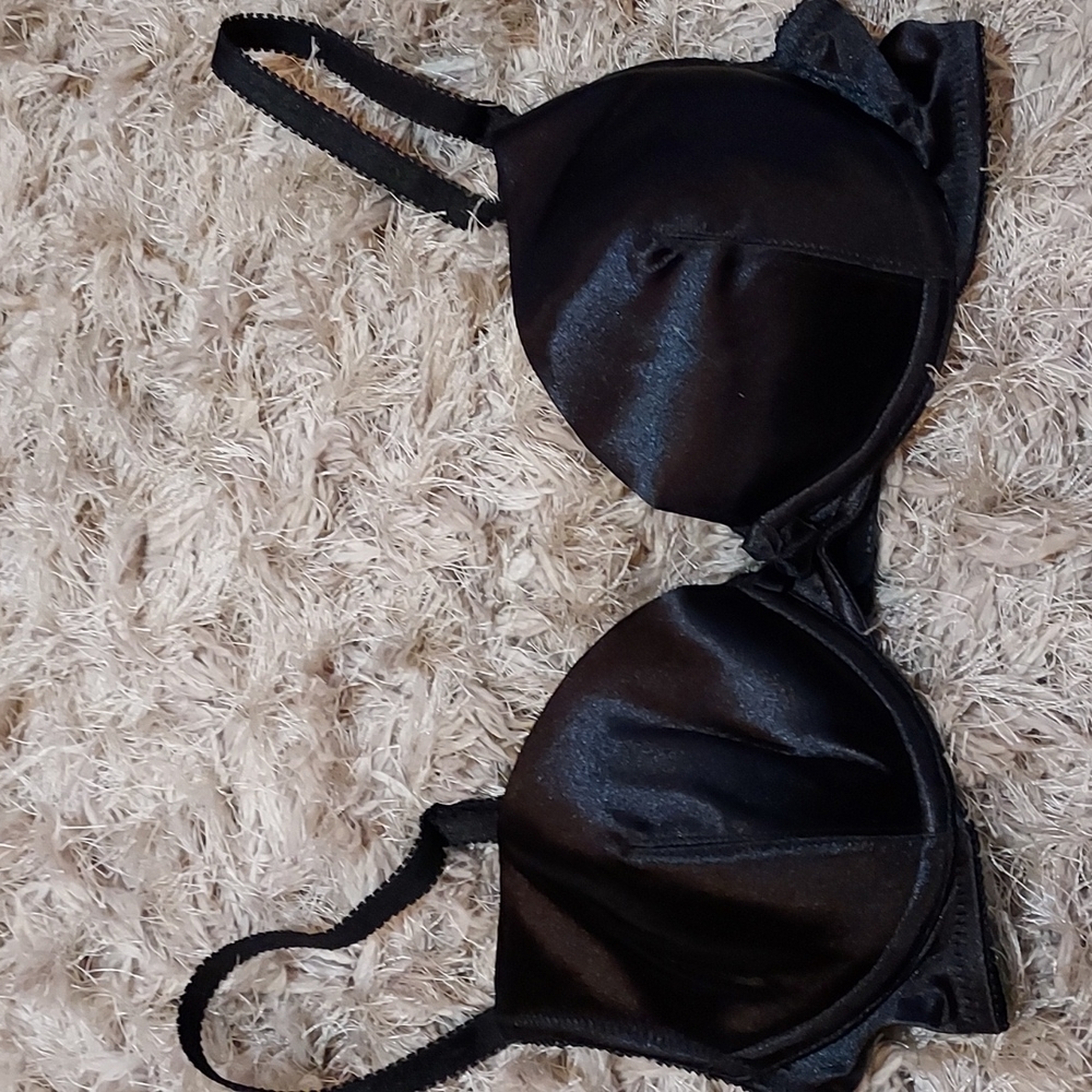 Victoria's Secret Black Satin Bra, Size 34B